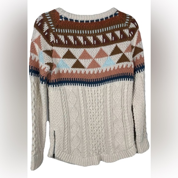 LL Bean Signature Fisherman Tunic Sweater Womens XS Chunky Cable Knit Stripes - Picture 11 of 11